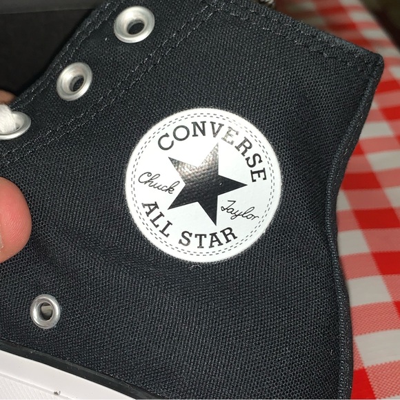 Women CONVERSE Chuck Taylor All Star  CTAS LIFT HI BLACK WHITE 560845F Size 6 - Picture 13 of 16